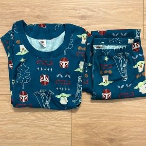 Hanna Andersson Star Wars mandalorian holiday organic pajamas size large